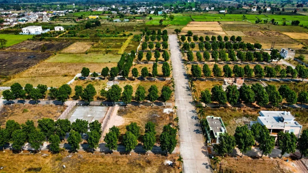 Aerial view of Multi Sports City roads and green belts