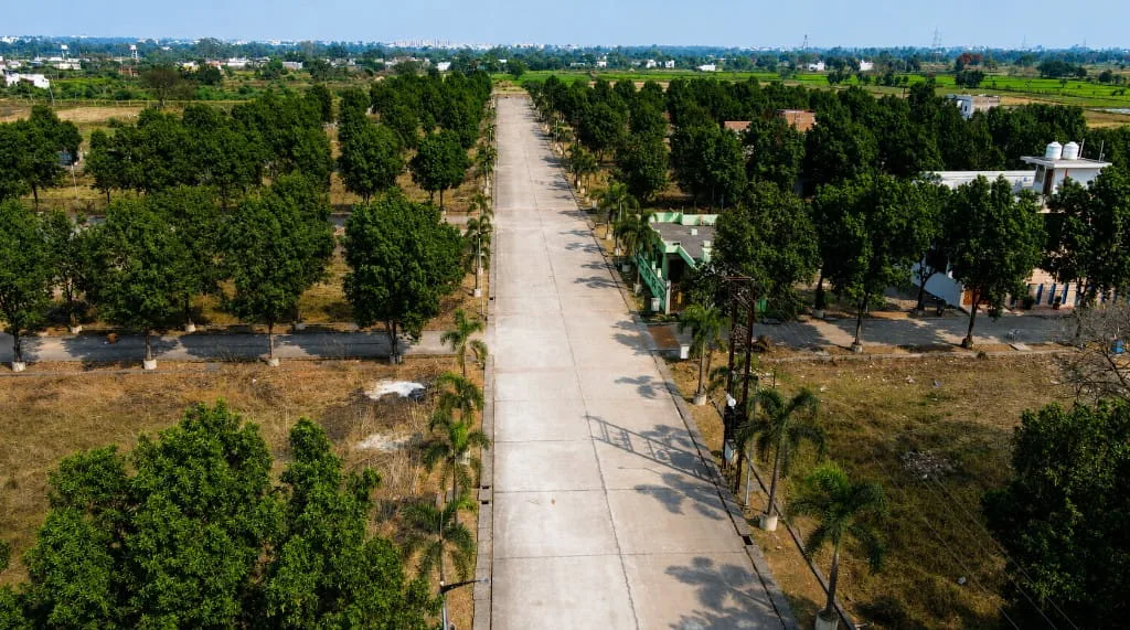 Multi Sports City aerial view — 21-acre sports township in Amleshwar, Raipur