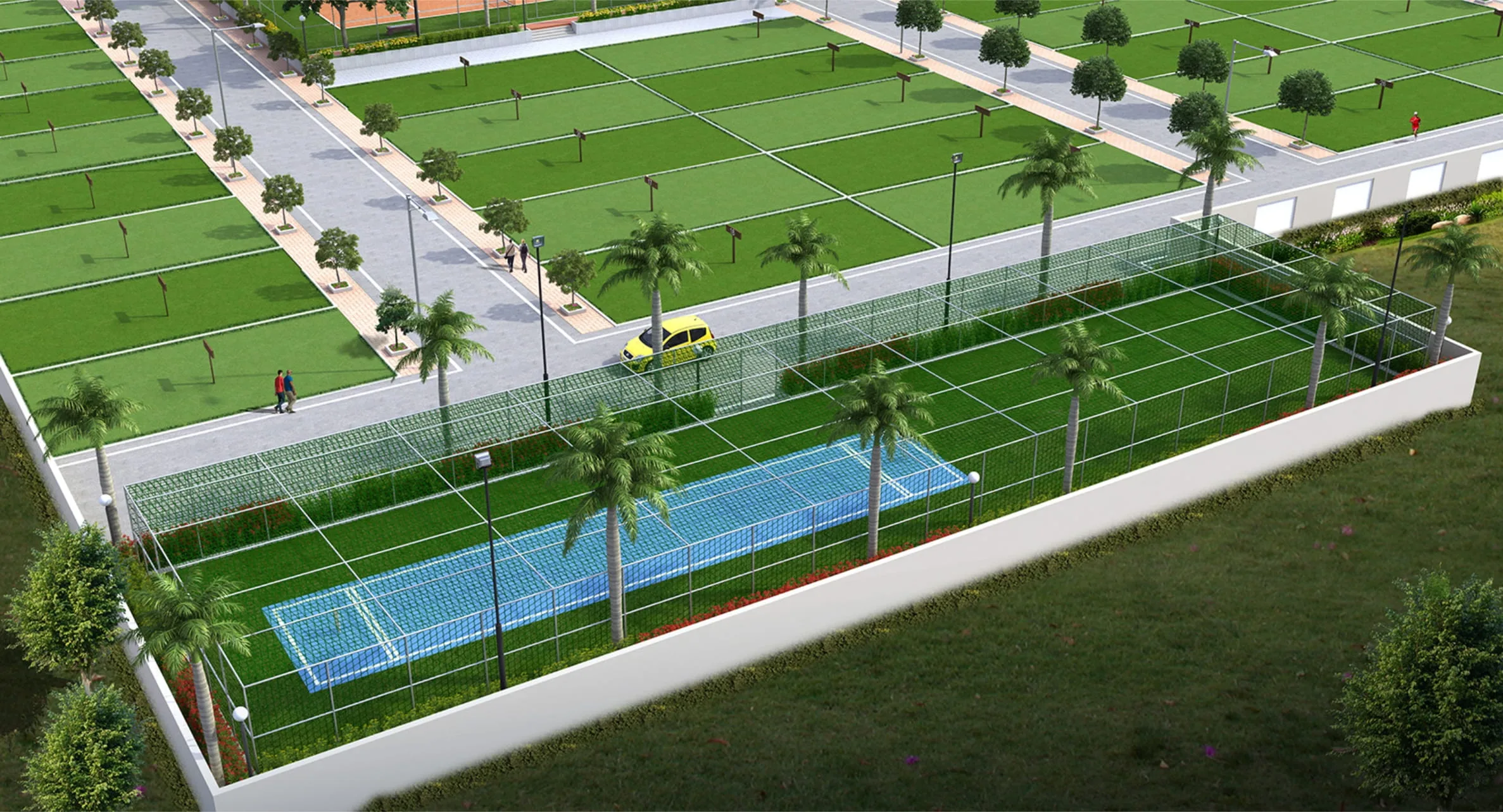 Sports turf and recreation area